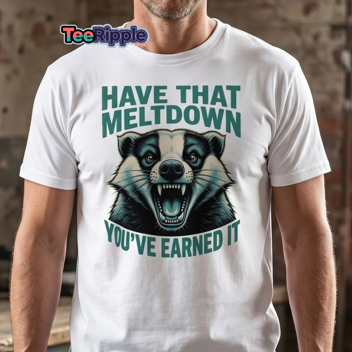 Have That Meltdown Badger T-Shirt - Funny Rage Tee - Maroon - TeeRipple