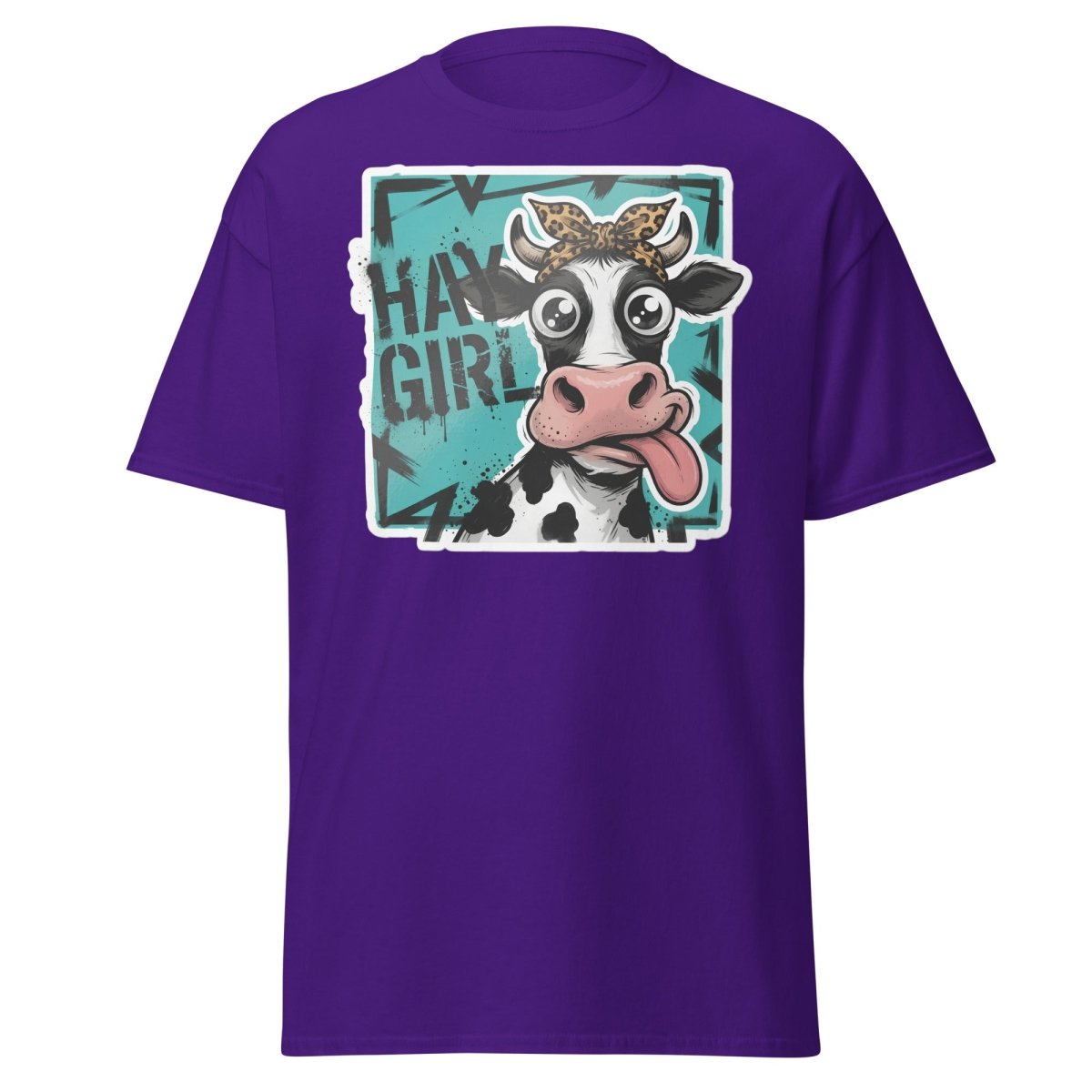 Hay Girl Cow T-Shirt – Funny Farm Pun Tee - Purple - TeeRipple