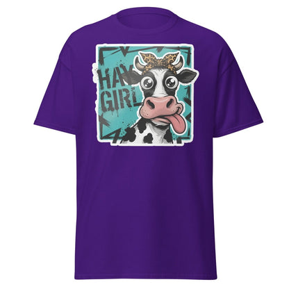 Hay Girl Cow T-Shirt – Funny Farm Pun Tee - Purple - TeeRipple