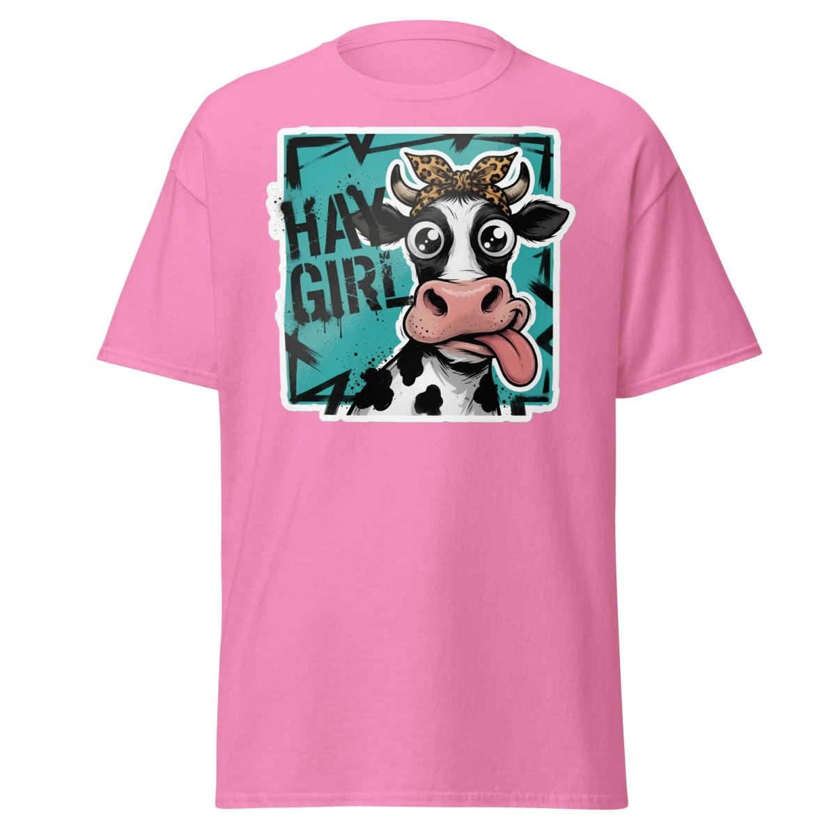 Hay Girl Cow T-Shirt – Funny Farm Pun Tee - Azalea - TeeRipple