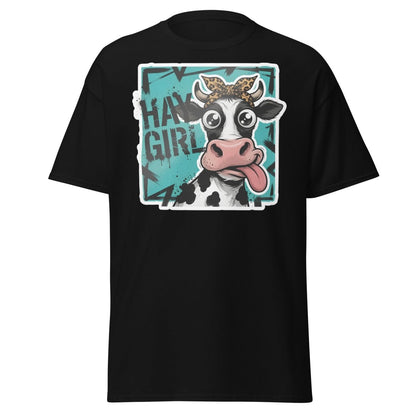 Hay Girl Cow T-Shirt – Funny Farm Pun Tee - Black - TeeRipple