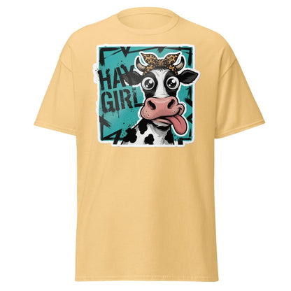 Hay Girl Cow T-Shirt – Funny Farm Pun Tee - Yellow Haze - TeeRipple