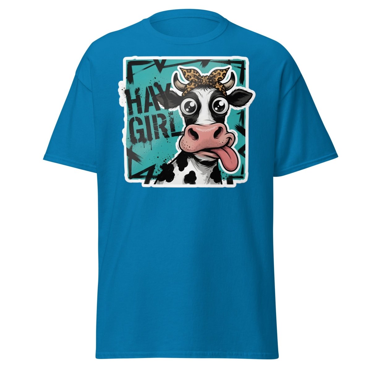 Hay Girl Cow T-Shirt – Funny Farm Pun Tee - Sapphire - TeeRipple
