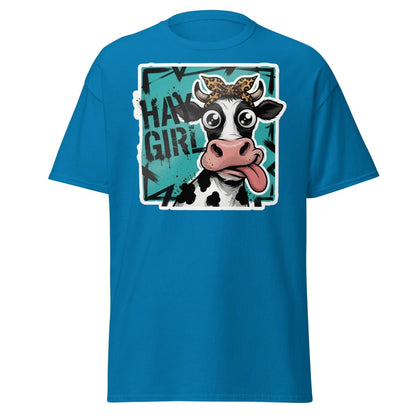 Hay Girl Cow T-Shirt – Funny Farm Pun Tee - Sapphire - TeeRipple
