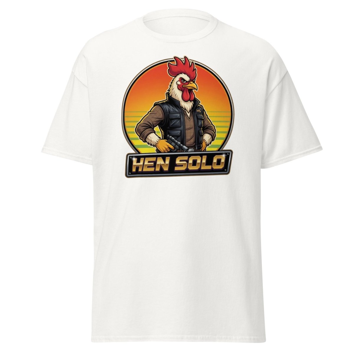Hen Solo Funny Chicken Rooster T-Shirt - White - TeeRipple
