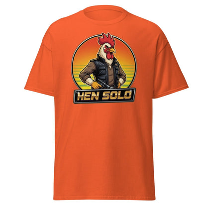 Hen Solo Funny Chicken Rooster T-Shirt - Orange - TeeRipple