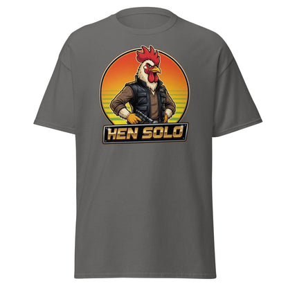 Hen Solo Funny Chicken Rooster T-Shirt - Charcoal - TeeRipple
