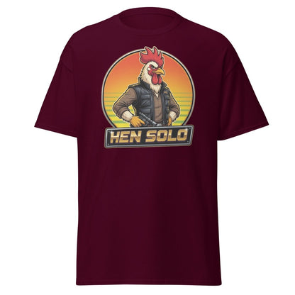 Hen Solo Funny Chicken Rooster T-Shirt - Maroon - TeeRipple