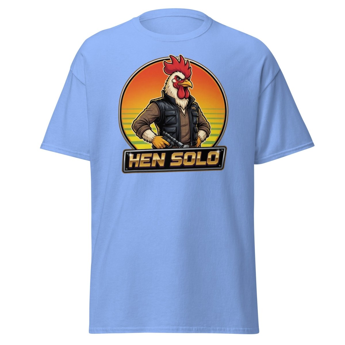 Hen Solo Funny Chicken Rooster T-Shirt - Carolina Blue - TeeRipple