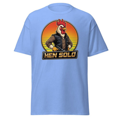Hen Solo Funny Chicken Rooster T-Shirt - Carolina Blue - TeeRipple