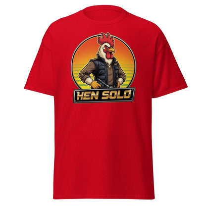 Hen Solo Funny Chicken Rooster T-Shirt - Red - TeeRipple