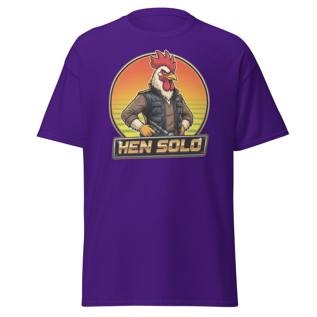 Hen Solo Funny Chicken Rooster T-Shirt - Purple - TeeRipple