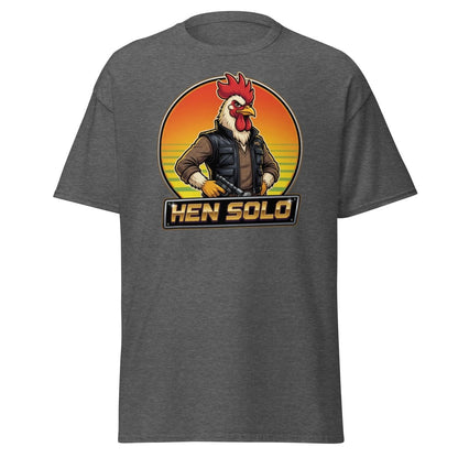 Hen Solo Funny Chicken Rooster T-Shirt - Dark Heather - TeeRipple