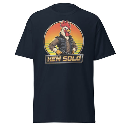 Hen Solo Funny Chicken Rooster T-Shirt - Navy - TeeRipple