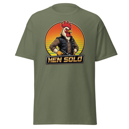 Hen Solo Funny Chicken Rooster T-Shirt - Military Green - TeeRipple