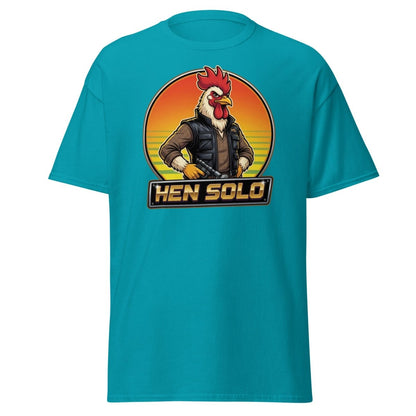 Hen Solo Funny Chicken Rooster T-Shirt - Tropical Blue - TeeRipple