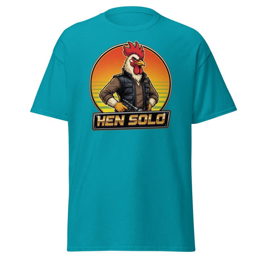Hen Solo Funny Chicken Rooster T-Shirt - Tropical Blue - TeeRipple