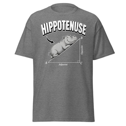 Hippotenuse Funny Math Hippo Geometry Pun T-Shirt - Graphite Heather - TeeRipple