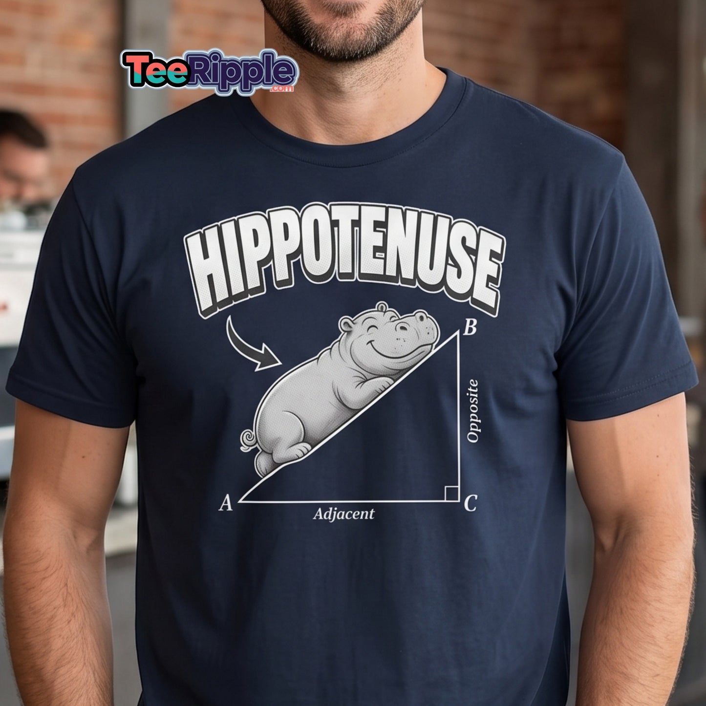 Hippotenuse Funny Math Hippo Geometry Pun T-Shirt