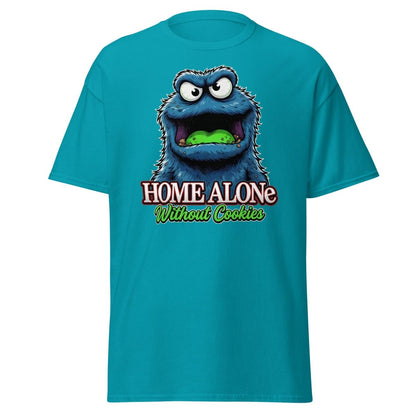 Home Alone Without Cookies Funny Monster T-Shirt - Tropical Blue - TeeRipple