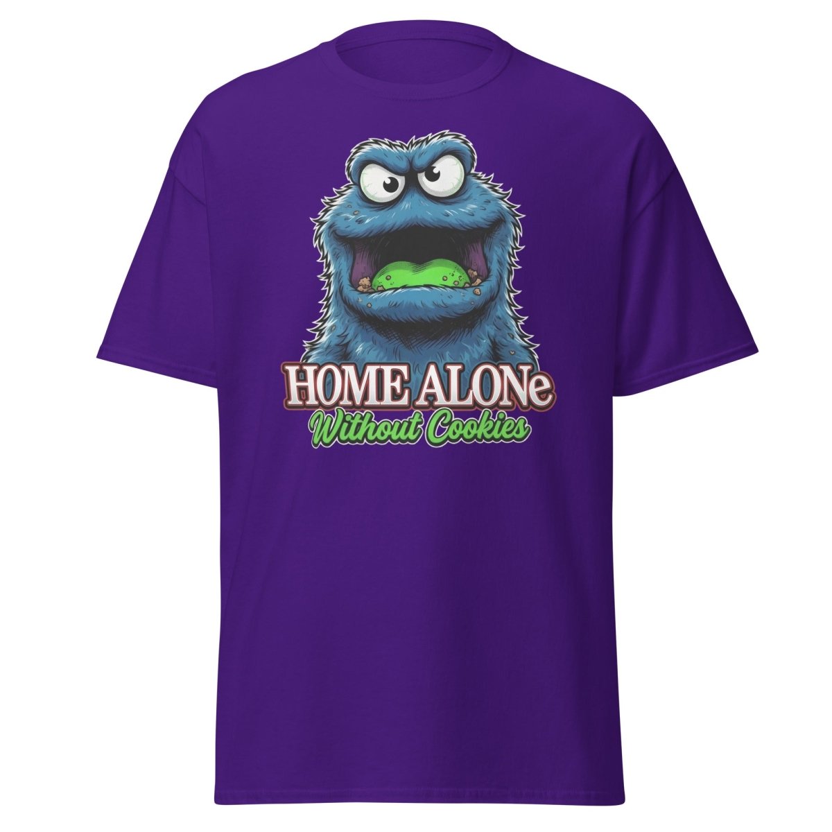Home Alone Without Cookies Funny Monster T-Shirt - Purple - TeeRipple
