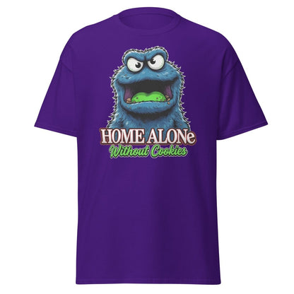 Home Alone Without Cookies Funny Monster T-Shirt - Purple - TeeRipple