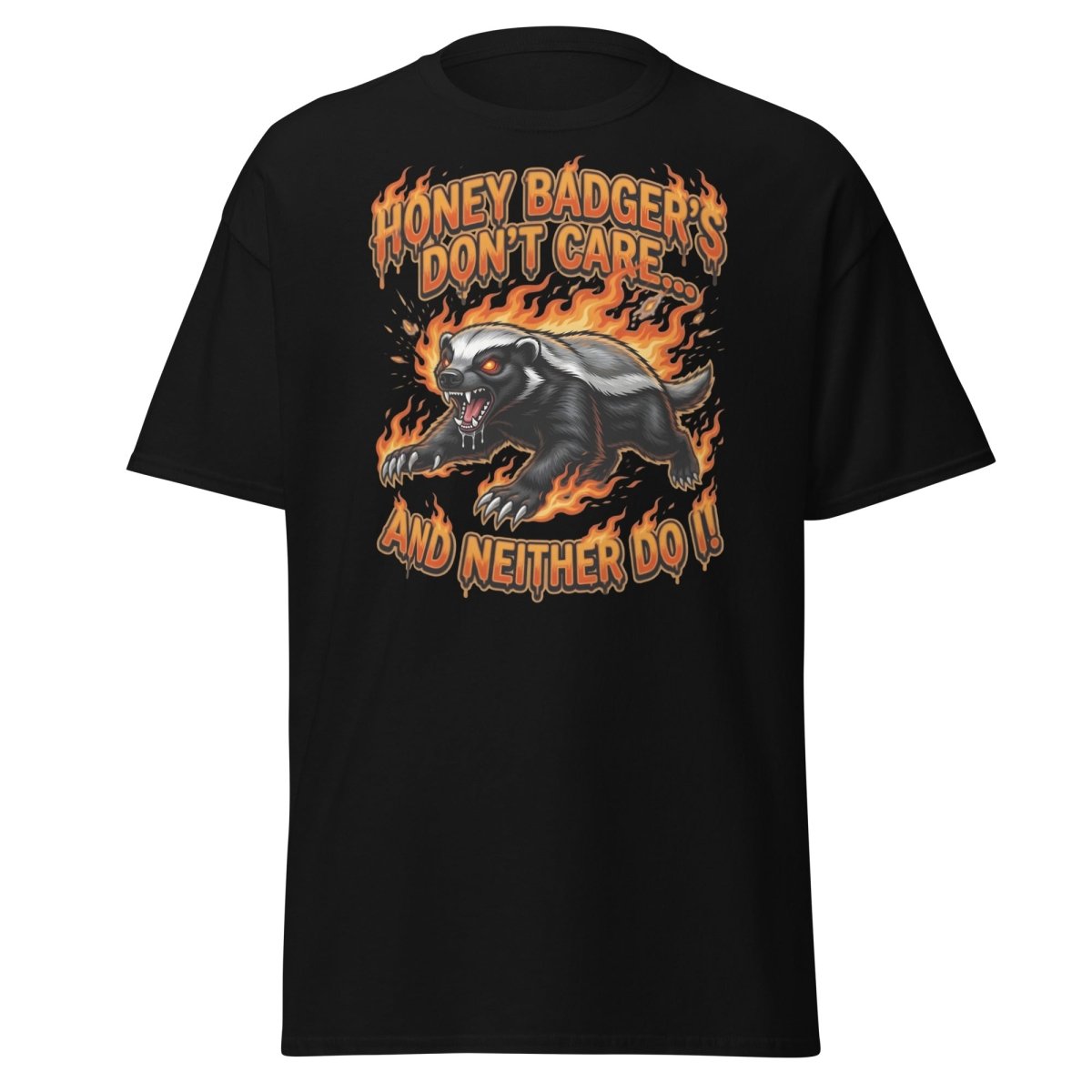 Honey Badger Don't Care T-Shirt – Funny Meme Tee - Black - TeeRipple