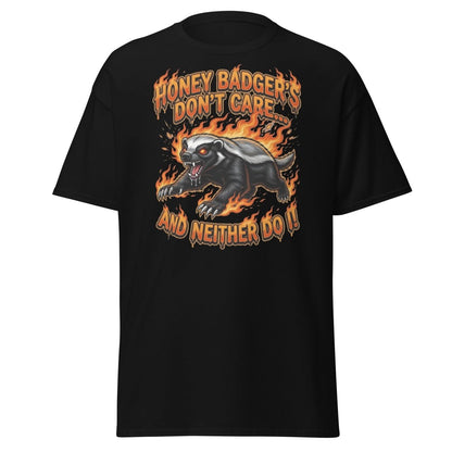 Honey Badger Don't Care T-Shirt – Funny Meme Tee - Black - TeeRipple