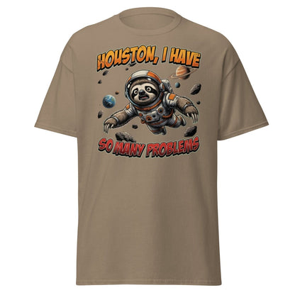 Houston I Have So Many Problems Sloth Astronaut T-Shirt - Brown Savana - TeeRipple