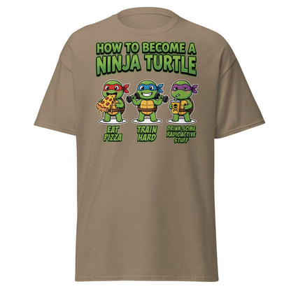 How to Become a Ninja Turtle T-Shirt Funny TMNT Parody Tee - Brown Savana - TeeRipple