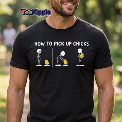 How to Pick Up Chicks Funny Comic Tee - Maroon - TeeRipple