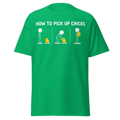 How to Pick Up Chicks Funny Comic Tee - Irish Green - TeeRipple