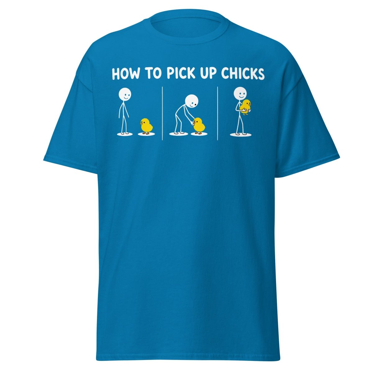How to Pick Up Chicks Funny Comic Tee - Sapphire - TeeRipple