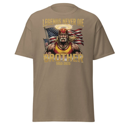 Hulk Hogan Legends Never Die Tribute T-Shirt - Brother 1953-2025 - Brown Savana - TeeRipple