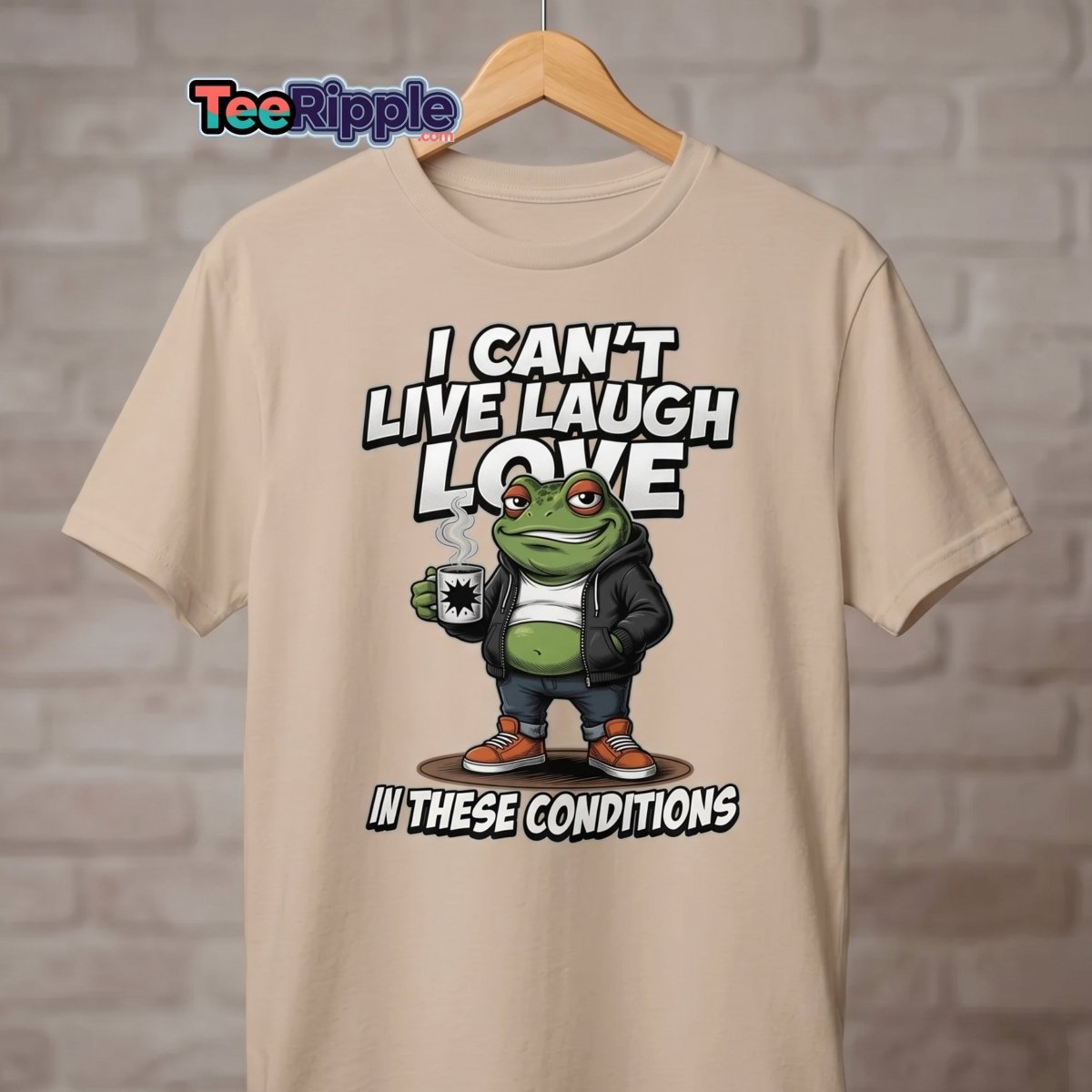 I Can't Live Laugh Love Frog T-Shirt - Sarcastic Funny Tee - Maroon - TeeRipple