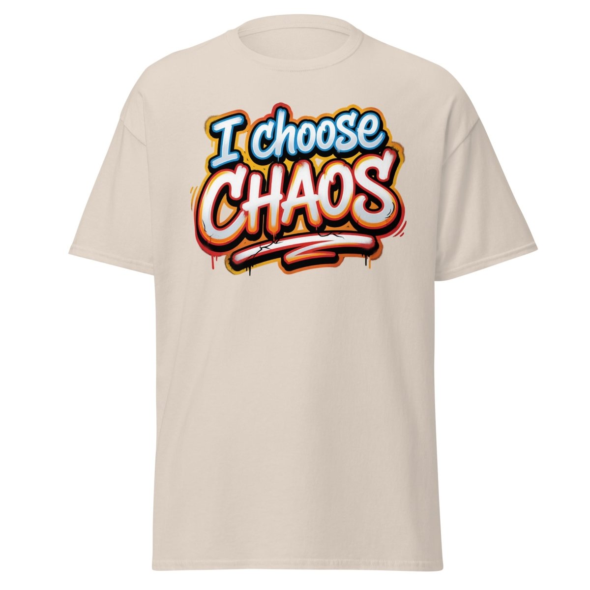 I Choose Chaos Graffiti T-Shirt – Funny Rebel Tee - Natural - TeeRipple