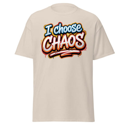I Choose Chaos Graffiti T-Shirt – Funny Rebel Tee - Natural - TeeRipple