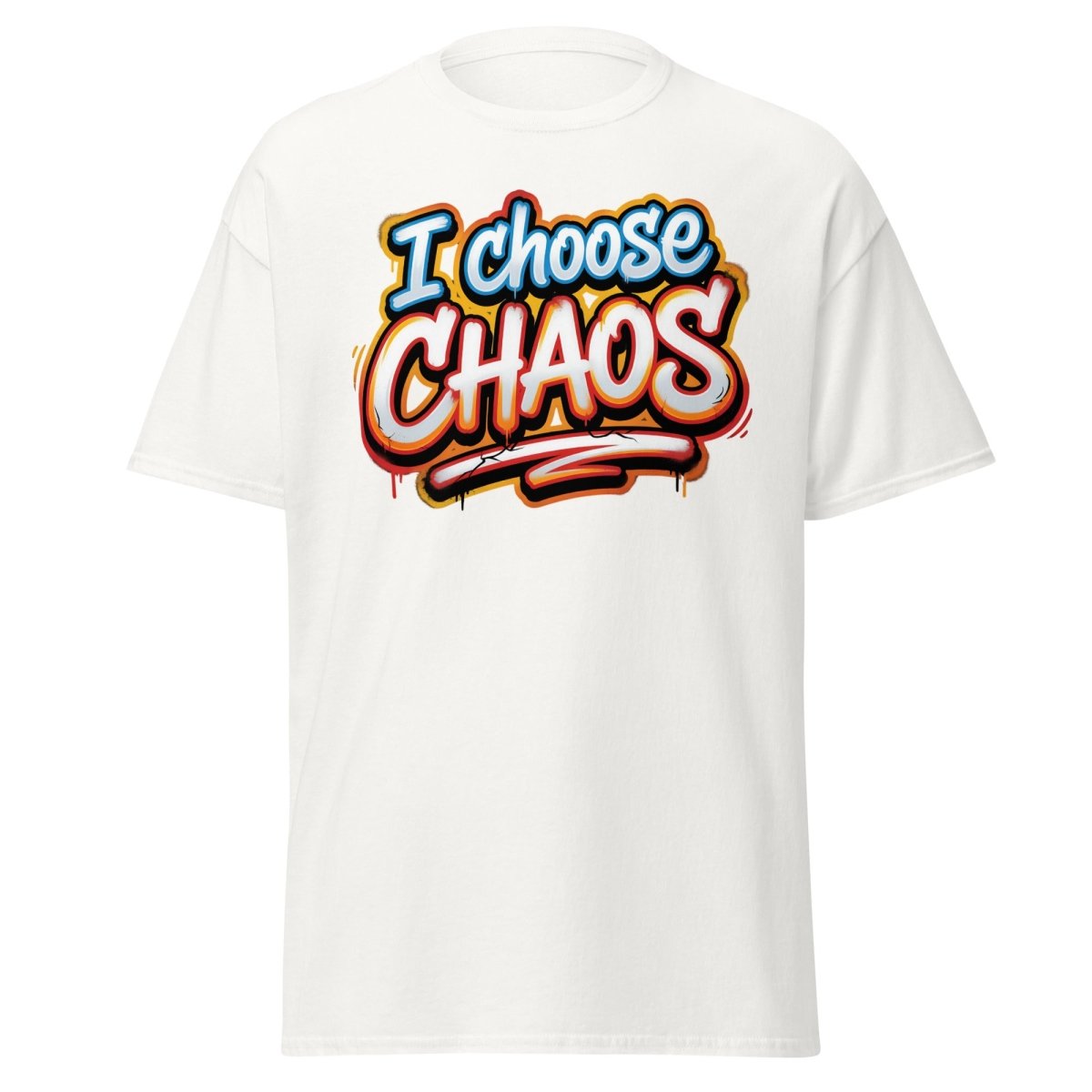 I Choose Chaos Graffiti T-Shirt – Funny Rebel Tee - White - TeeRipple