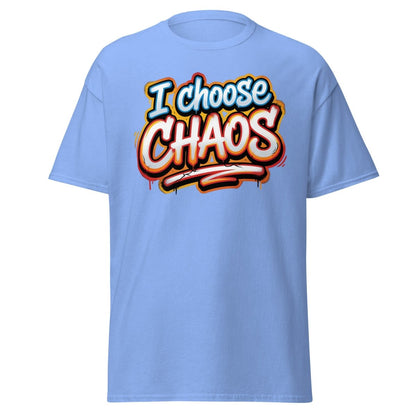 I Choose Chaos Graffiti T-Shirt – Funny Rebel Tee - Carolina Blue - TeeRipple