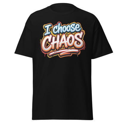 I Choose Chaos Graffiti T-Shirt – Funny Rebel Tee - Black - TeeRipple