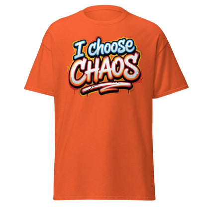 I Choose Chaos Graffiti T-Shirt – Funny Rebel Tee - Orange - TeeRipple