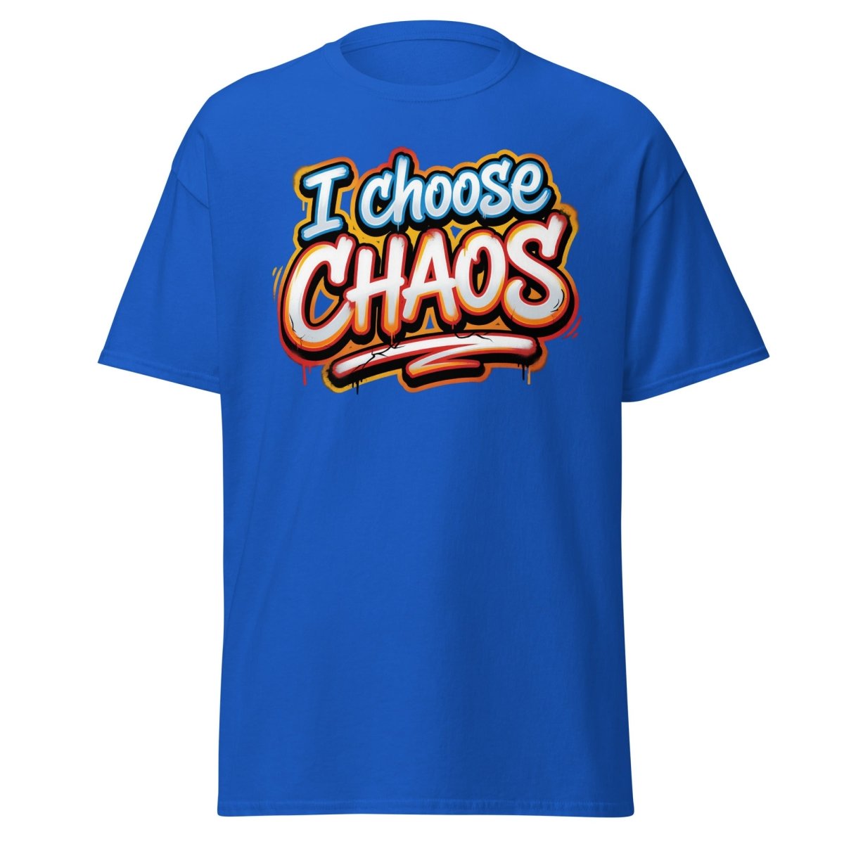 I Choose Chaos Graffiti T-Shirt – Funny Rebel Tee - Royal - TeeRipple