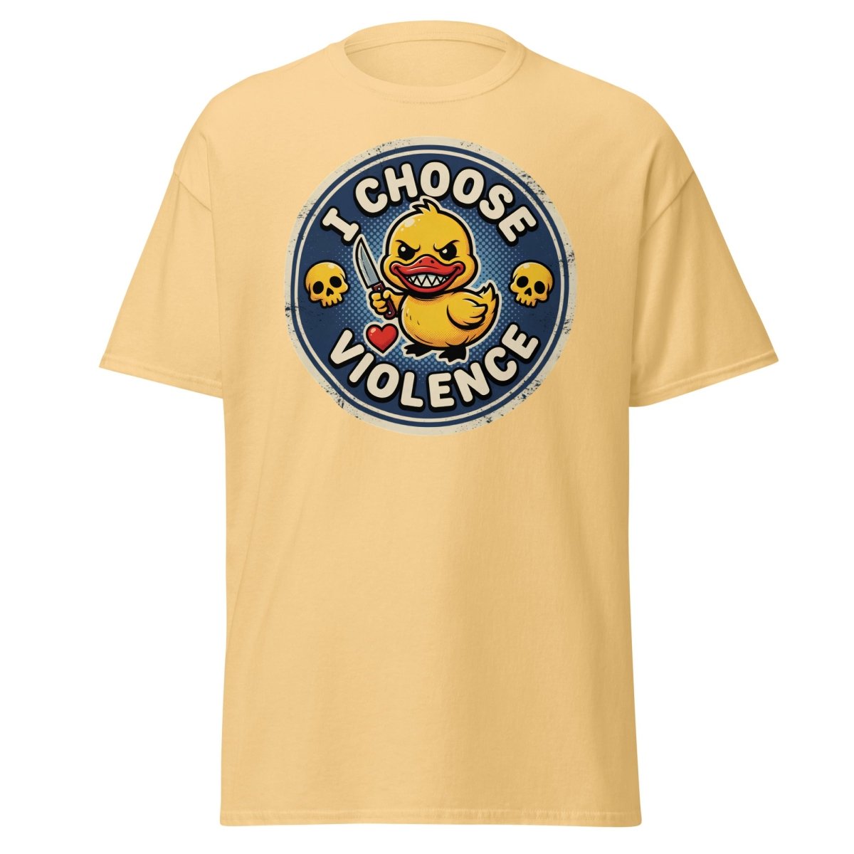 I Choose Violence Duck T-Shirt | Funny Violent Rubber Duck Tee - Yellow Haze - TeeRipple