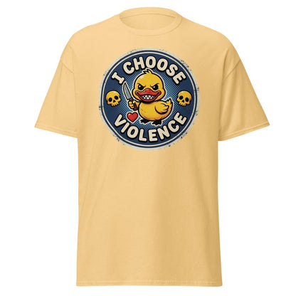 I Choose Violence Duck T-Shirt | Funny Violent Rubber Duck Tee - Yellow Haze - TeeRipple