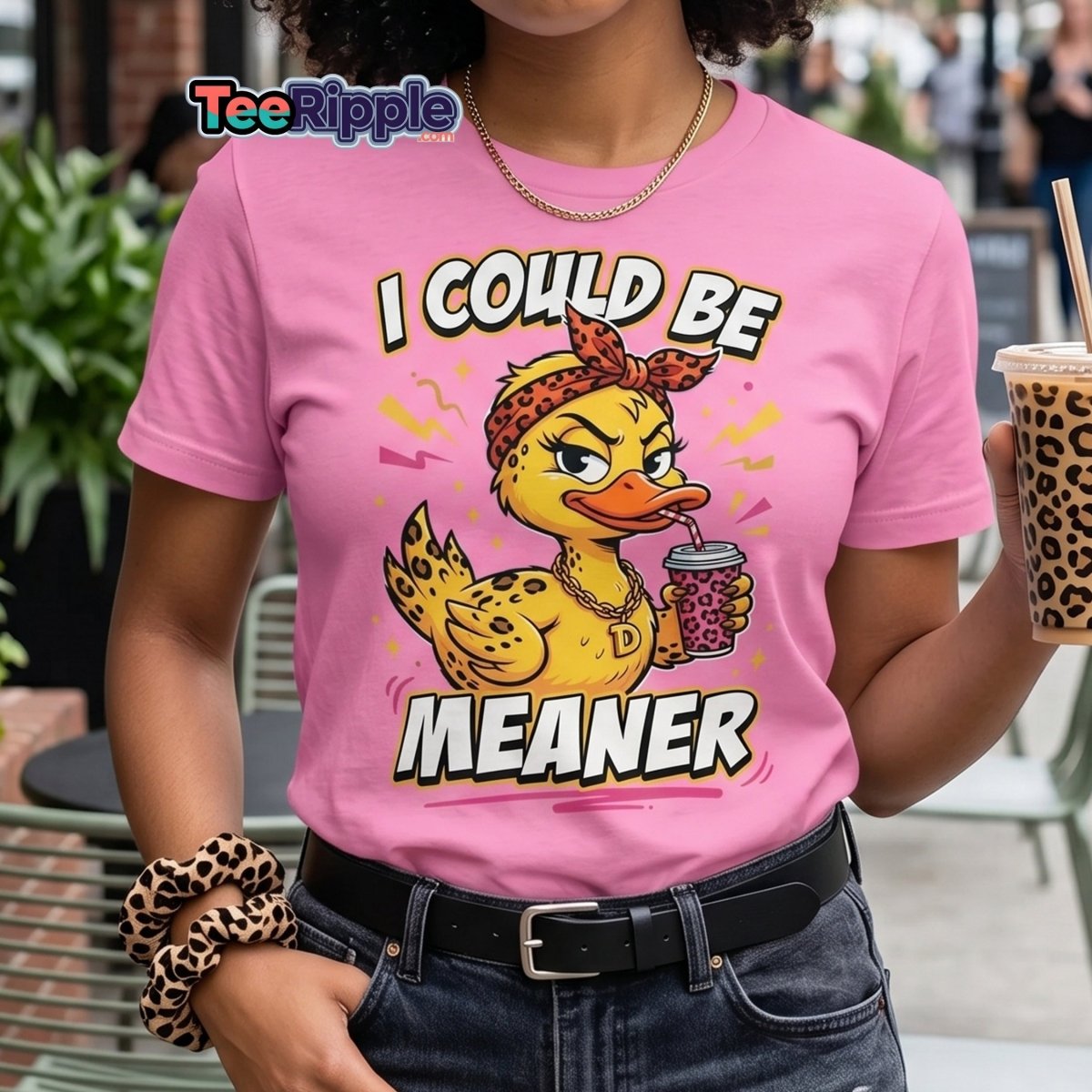 I Could Be Meaner Duck T-Shirt – Sassy Funny Tee - Maroon - TeeRipple
