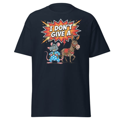 I Don't Give A Rat's Ass Funny T-Shirt - Navy - TeeRipple