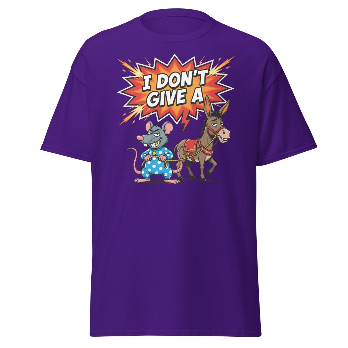 I Don't Give A Rat's Ass Funny T-Shirt - Purple - TeeRipple