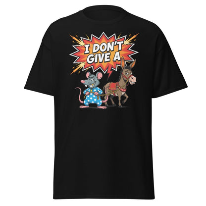 I Don't Give A Rat's Ass Funny T-Shirt - Black - TeeRipple