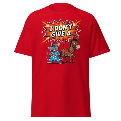 I Don't Give A Rat's Ass Funny T-Shirt - Red - TeeRipple