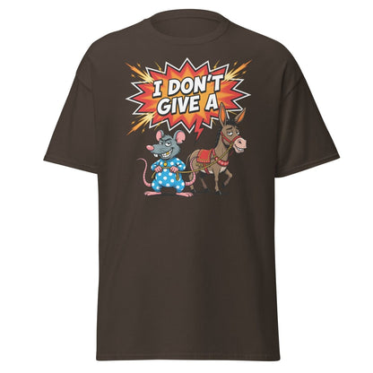 I Don't Give A Rat's Ass Funny T-Shirt - Dark Chocolate - TeeRipple